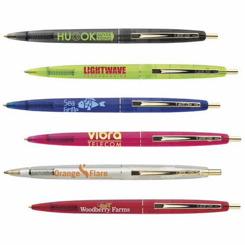 BIC Clear Clics Gold Promotional Pens